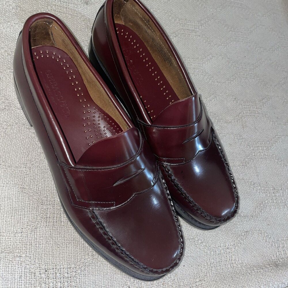 Weejuns G.H. Bass Men’s Dress Loafers Size 10 EE Burgundy Leather Business City